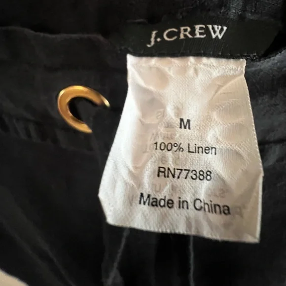 J. Crew 100% Linen Women’s Wide Leg Slacks with drawstring and pockets Med - Picture 5 of 5